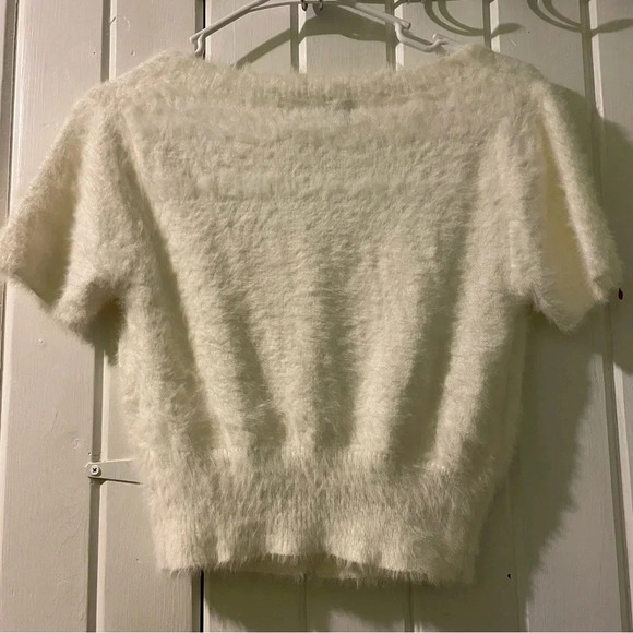 Fluffy cider cropped button up sweater-medium like new - Picture 4 of 4